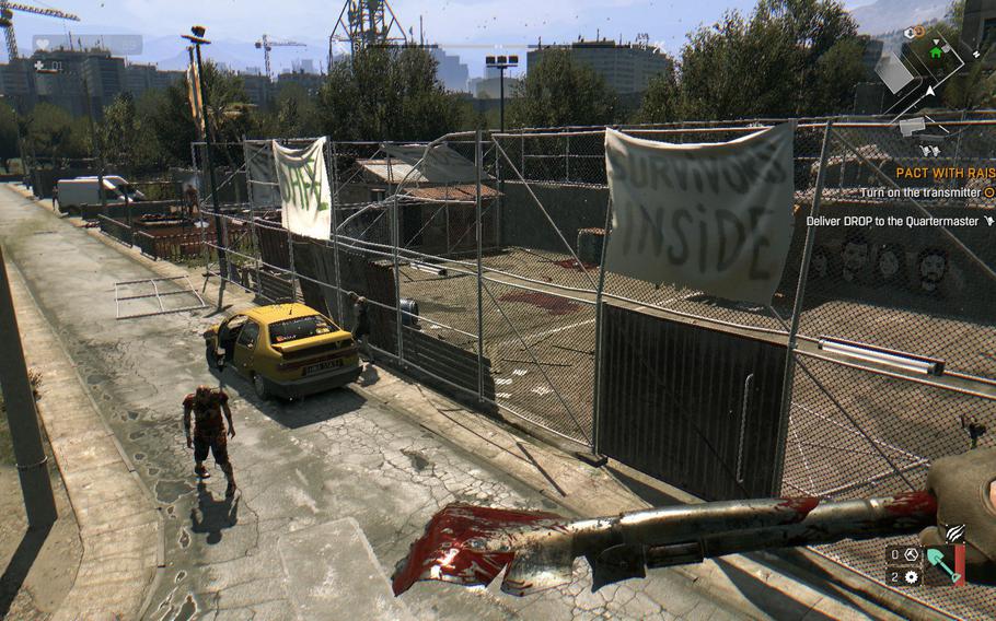As you travel through the city of Harran, you'll come across safe zones that, once cleared of zombies, can be used to rest, store items and buy new materials from vendors. 