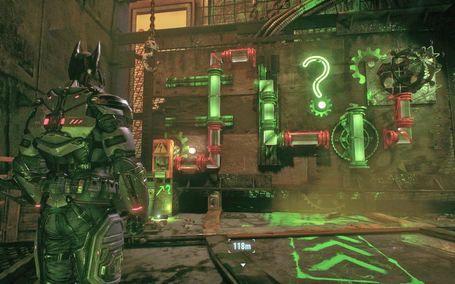 The Riddler and his puzzles return for one last challenge in "Batman: Arkham Knight." Some are easy to solve, some are difficult and all of them must be completed to see the true ending of the game. 
