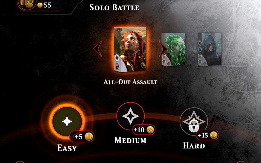 Players earn coins as they rack up wins, complete rotating quests and completing the story mode. Those coins can then be exchanged for semi-randomized booster packs of six cards each. 