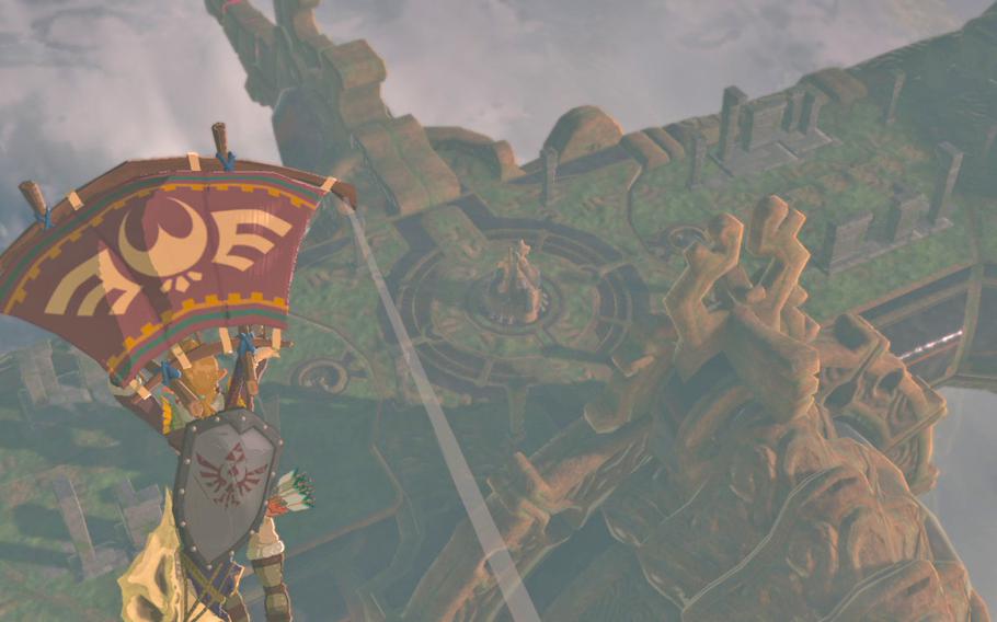 Part of the traversal of The Legend of Zelda: Breath of the Wild's enormous game world is dependent on a paraglider that allows Link the ability to soar around, as long as his stamina holds up. 