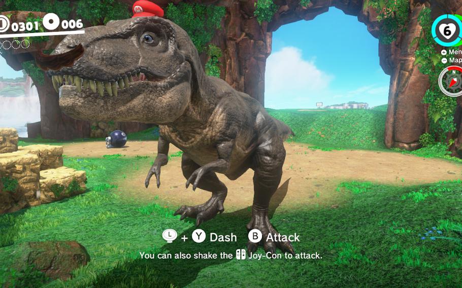 Early on in "Super Mario Odyssey" Mario can take command of a sleeping T-Rex. That's when I knew I was in love. 