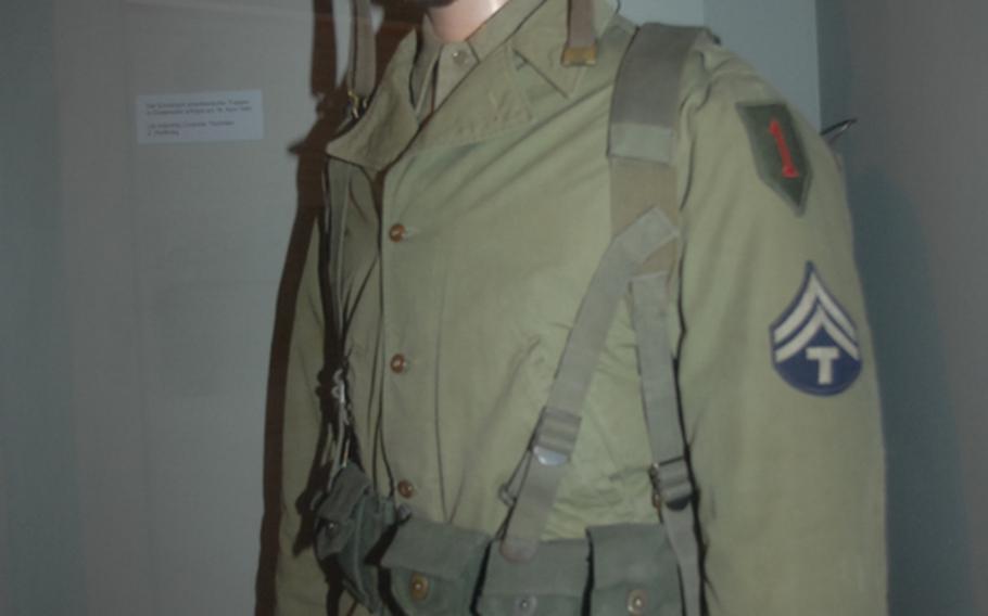 A World War II U.S. Army uniform is on display at the museum. Grafenwöhr's training grounds have been used by several different armies.