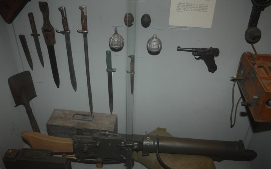 Although military memorabilia is not the only thing at the museum, it no doubt is of the most interest to visiting troops. Here, German weapons from World War I are displayed.
