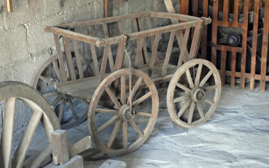 A wagon sits in a building used by three generations of wheel makers at Stöffel Park in Enspel, Germany. The park offers guests a look into the area's industrial history as well as 25 million years of geological and natural history.