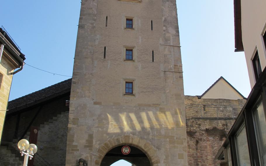 In Marbach, one original city gate tower still stands. The tower serves as the eastside entrance to the oldest part of town, known as the castle square.