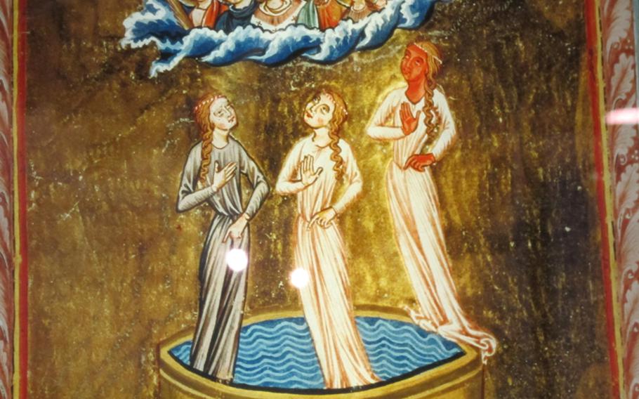 "The Fountain of Life," one of the many illustrations in Hildegard of Bingen's illuminated works at a museum dedicated to the 12-century nun in Bingen, Germany.