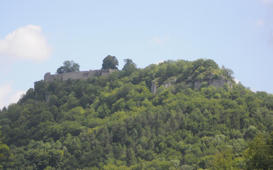 Ruins of Hohenurach castle can be seen as visitors make the trek up a hill to the Bad Urach waterfall, located on the outskirts of the town.