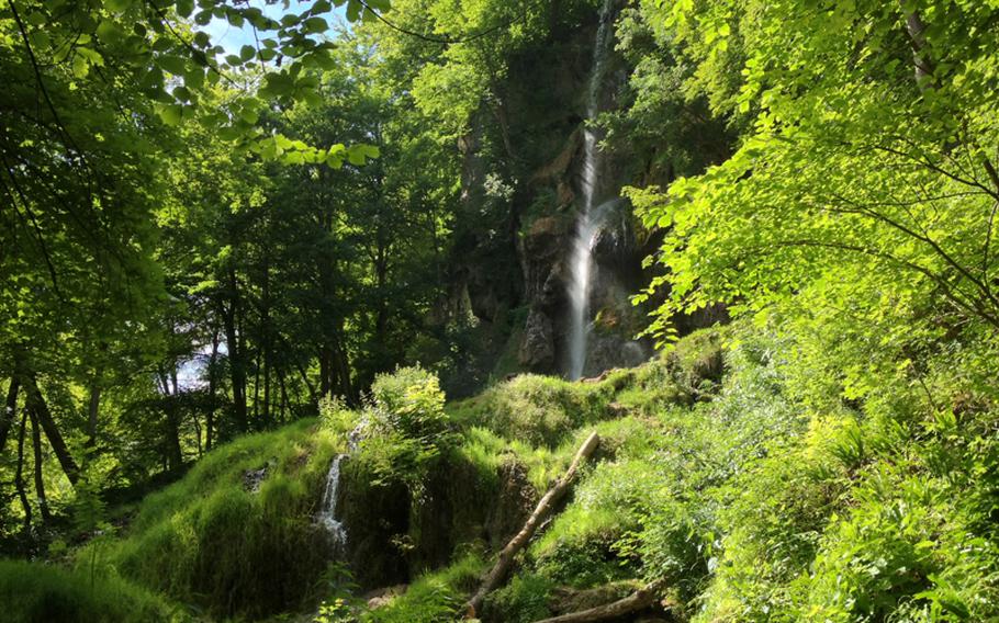 A 130-foot waterfall offers a picturesque and peaceful destination on the outskirts of Bad Urach, Germany. Surrounded by forest, chirping birds and the soothing static sound of the waterfall, it's a perfect place to forget about the daily grind.