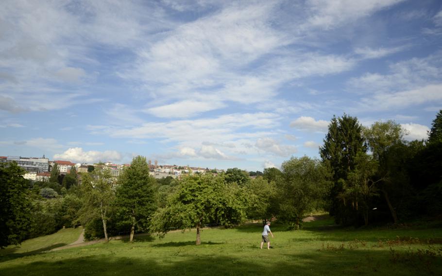 The disc golf course at Dynamikum in Pirmasens, Germany, takes full advantage of the picturesque park where it's located.