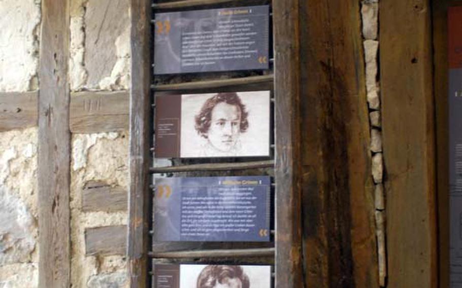 The barn ladder on which the Grimm children played is still intact and in the same spot at the Museum Steinau located across a small courtyard from the  Brüder Grimm-Haus. Admission to the Museum Steinau is included in the price of a ticket to the Grimm house. The museum also houses the 1710 Bible used by the Grimm brothers' grandfather, a coach, inn signs and pistols.