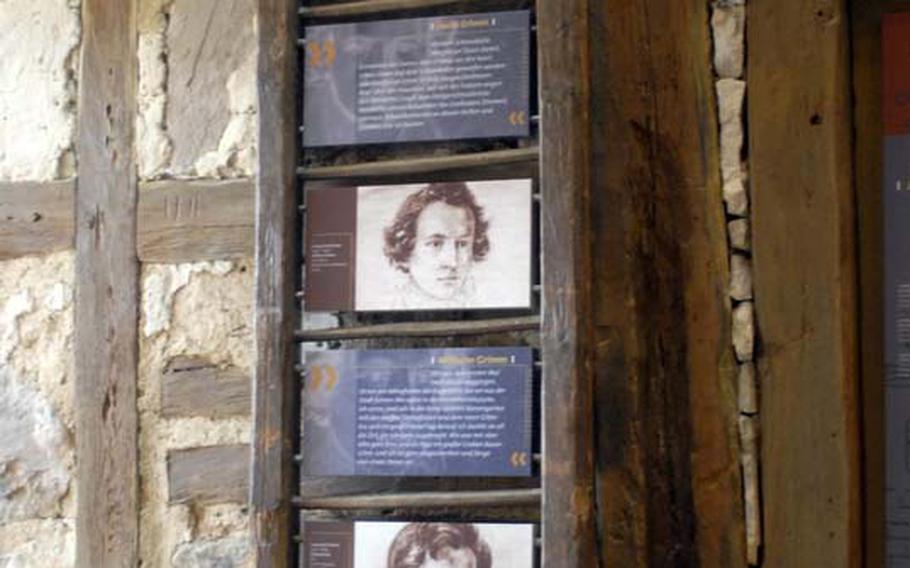 The barn ladder on which the Grimm children played is still intact and in the same spot at the Museum Steinau located across a small courtyard from the  Brüder Grimm-Haus. Admission to the Museum Steinau is included in the price of a ticket to the Grimm house. The museum also houses the 1710 Bible used by the Grimm brothers' grandfather, a coach, inn signs and pistols.