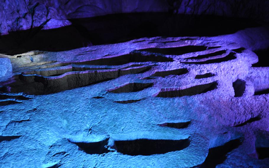 The Grotte Dell&#39; Angelo, or Angel Caves, are a little-known attraction in Pertosa, Italy, featuring rock formations created by running water pushing through limestone for millions of years.