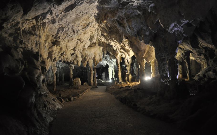 The Negro River has pushed through limestone rock for 35 million years, leaving in its wake a dazzling field of rugged spirals and curved towers known as the Grotte Dell&#39; Angelo, or Angel Caves, in southern Italy.