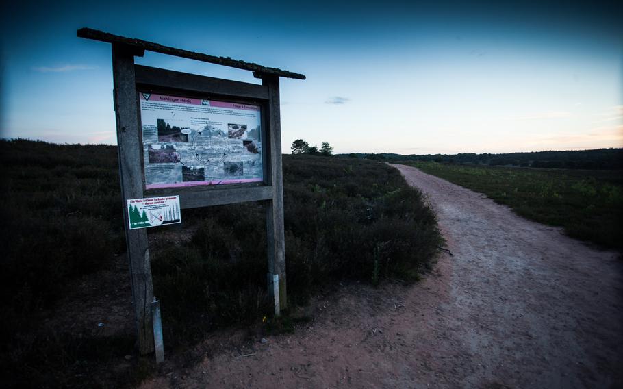 A sign near the start of the path at Mehlinger Heide offers information about wildlife.

Matt Millham/Stars and Stripes