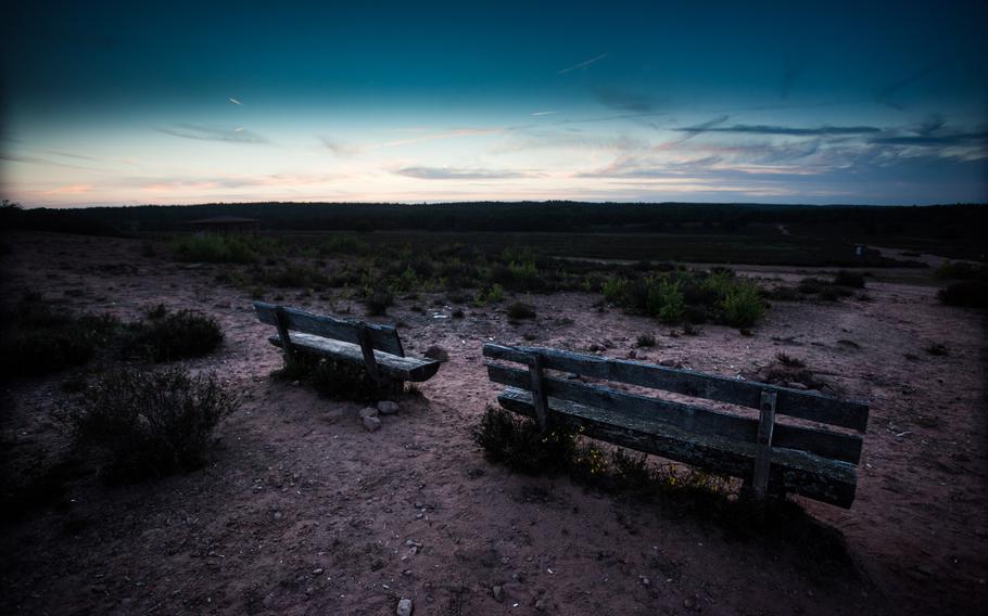 A pair of benches near the entrance to the western portion of the Mehlinger Heide is a good place to watch the sunset.

Matt Millham/Stars and Stripes