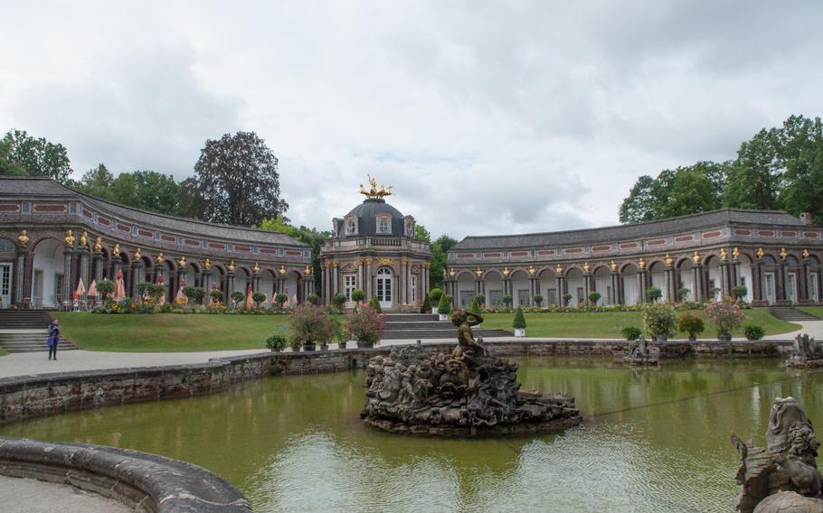 The New Palace at the Gardens of the Hermitage in Bayreuth, Germany, was built in the 18th century and remains the most visually appealing site of the gardens.