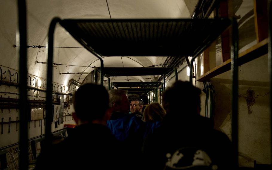 An electric train takes visitors between destinations in the underground complex at Fort Hackenberg. Hackenberg is among the forts that made up the Maginot Line, built in the 1930s to stop an attack on the eastern border with Germany.