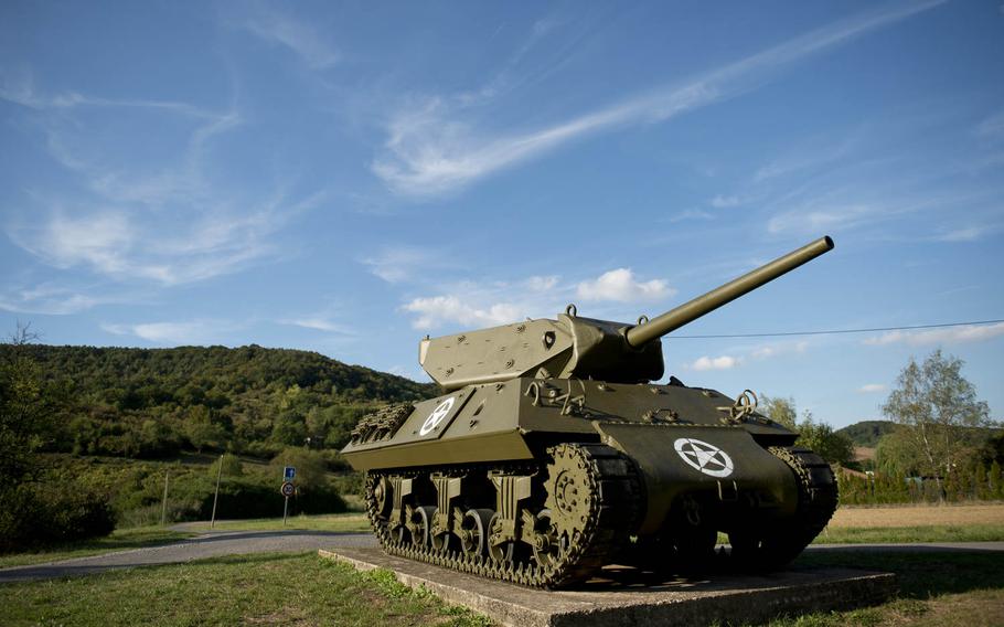 An American M10 tank destroyer marks the entrance to Fort Hackenberg. Open to the public, Hackenberg is a large, underground complex that is part of the Maginot Line.