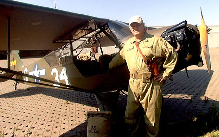 A few years ago, Steve Whelan restored a World War II Piper L-4B airplane, giving it the markings of the 7th Field Artillery Battalion, 1st Infantry Division. The battalion, still active, is based in Schweinfurt, Germany.