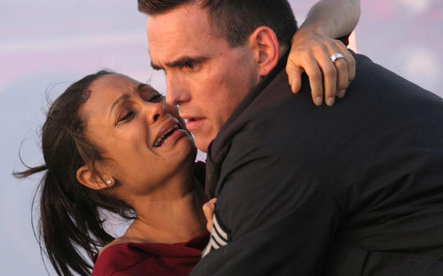 Actors Thandie Newton, left, and Matt Dillon in a scene from “Crash,” the movie Stripes’ couch critic would give the best picture Oscar to.