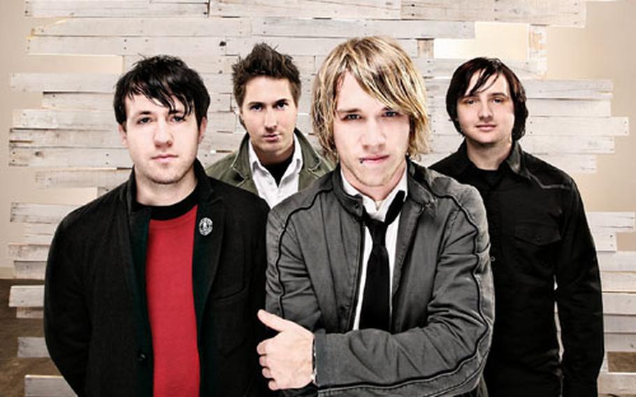 Members of the pop-punk band Hawk Nelson are, from left: Jonathan Steingard, Daniel Biro, Jason Dunn and Aaron Tosti.