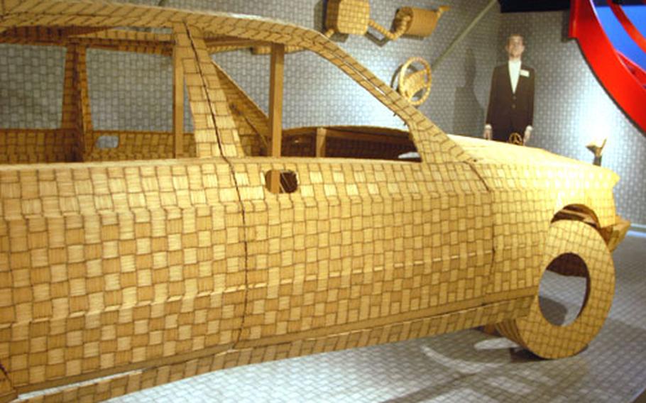 Another mutter museum oddity is this Mercedes made out of 500,000 matches, created by German artist Hans Wurst, whose image is display in the corner. A tape with his voice (in German) explains the production.
