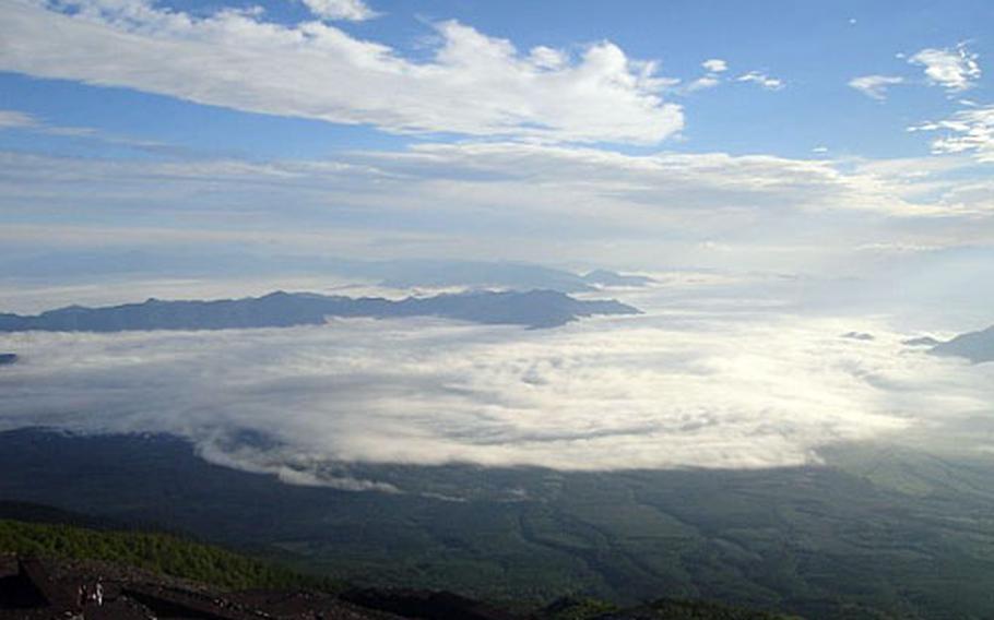 The views from Mount Fuji, Japan’s tallest mountain, are fabulous.