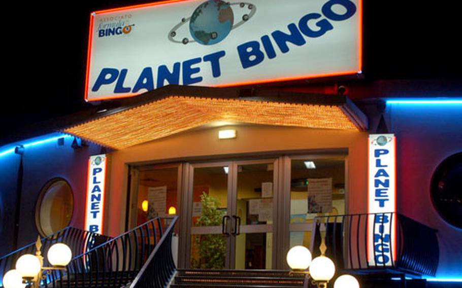 Locations such as Planet Bingo, on the outskirts of Pordenone a few minutes from Aviano Air Base, Italy, are seemingly always open for business. It’s not just fun and games, though —real money is at take.