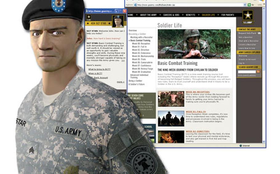 Sgt. STAR is the Internet avatar designed to encourage Web surfers to enlist in the Army.