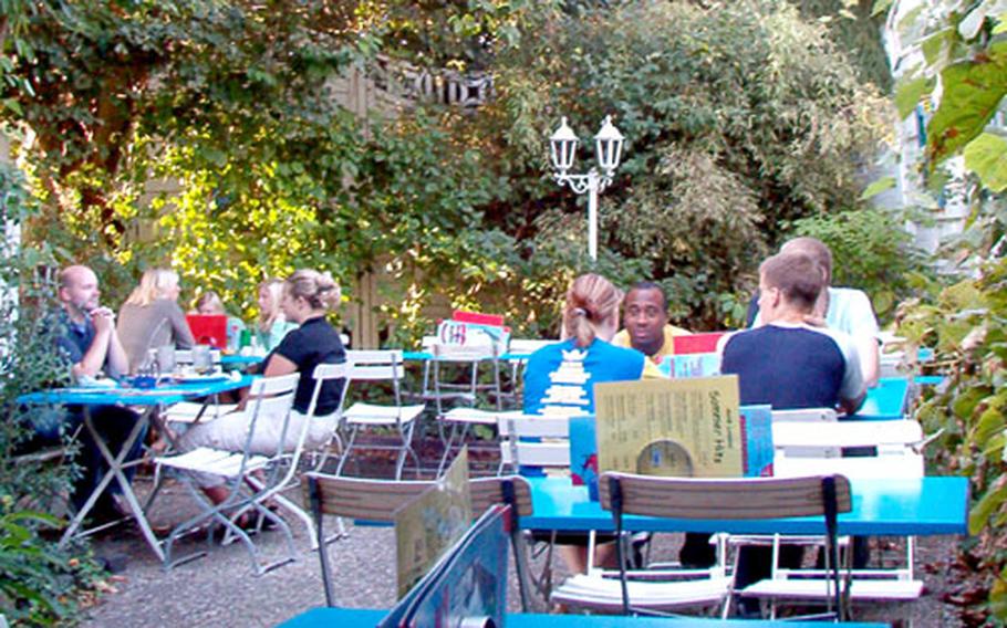 The biergarten in the back of the Antik Lokales is the perfect place to have a brew and wait for your pizza.