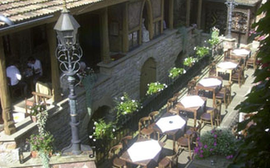 The courtyard of the LoewenThor restaurant in Gondelsheim, Germany, a 40-minute drive south of Heidelberg.