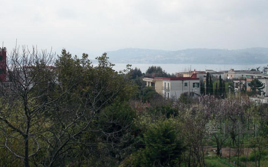 The terrace seating at the restaurant offers a soothing view of the Bay of Pozzuoli.