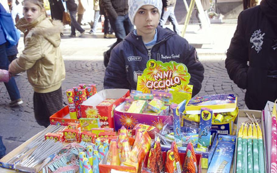 Fireworks are for sale in every corner of Naples for the celebrations.