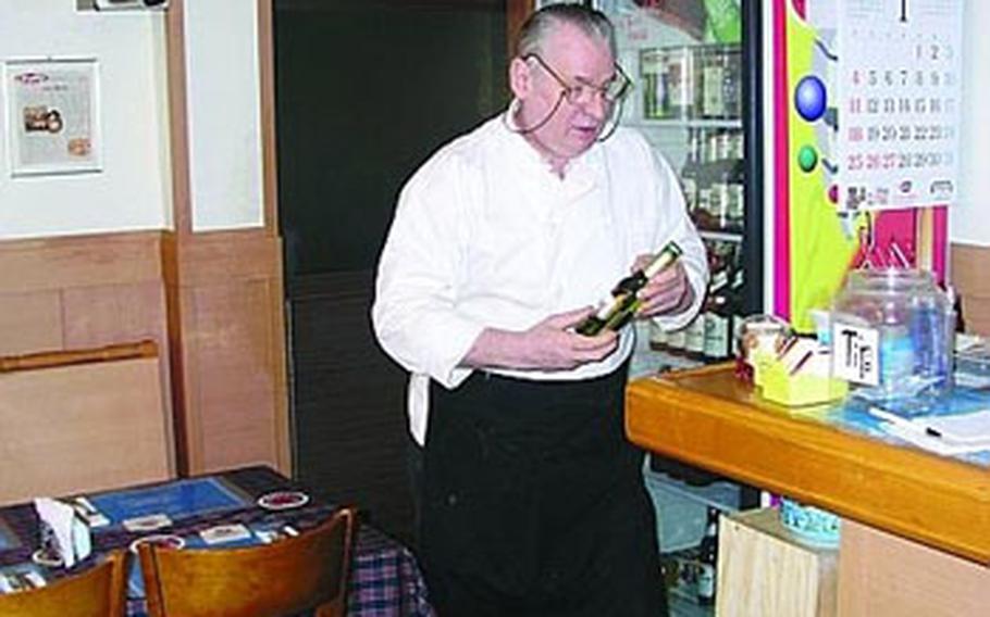 At Memories, a German restaurant in the Songtan section of Pyeongtaek, South Korea, owner Konrad Wermers tends to business on a recent afternoon. His customers are mostly U.S. servicemembers, many from nearby Osan Air Base.