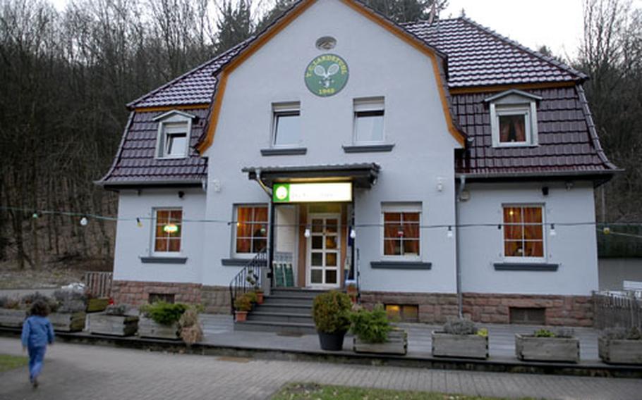 Trattoria da Salvatore’s Italian restaurant sits at the end of a wooded lane at the Landstuhl Tennis Club on the outskirts of Landstuhl, Germany.