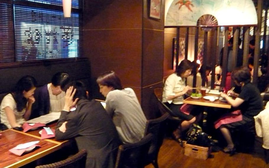 Lotus Palace in Akasaka is small, but has a snazzy and relaxing atmosphere.