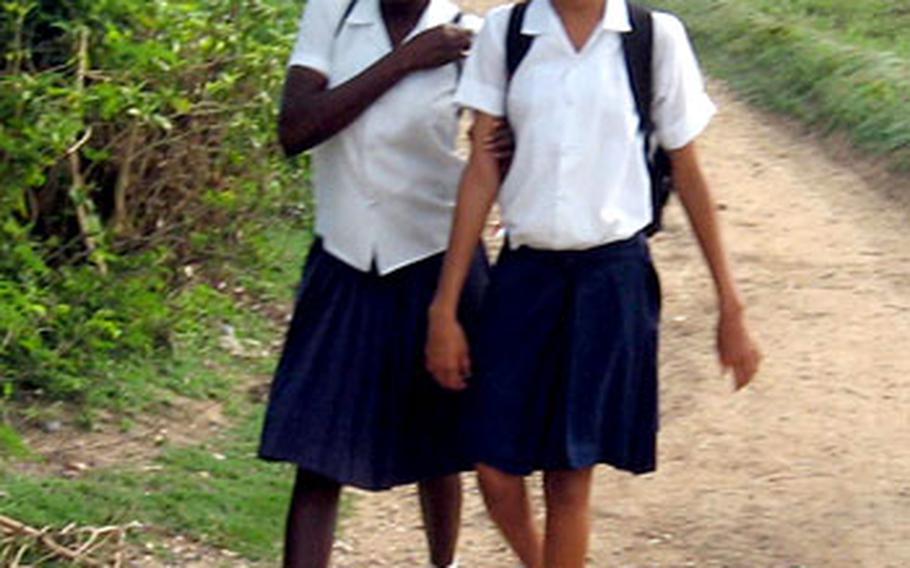 Students must walk several miles each day to attend classes at the Village of Hope.