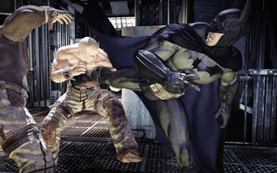 Batman battles some of the Joker’s henchmen in "Batman: Arkham Asylum."