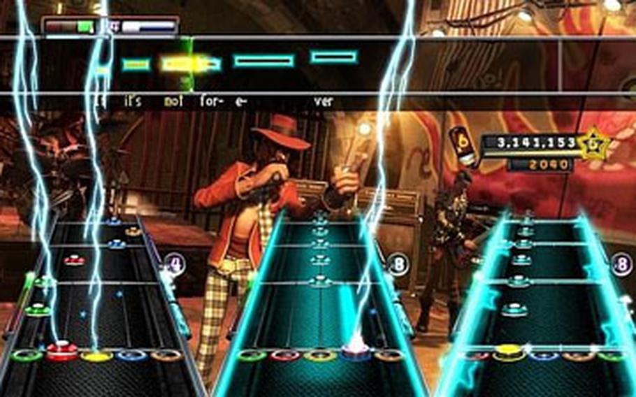 As in past games, players can activate star power to boost their scores in “Guitar Hero 5.”