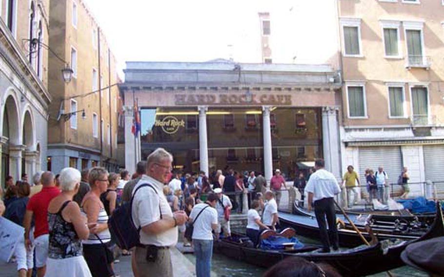 The Hard Rock Cafe Venice opened in April along the city’s canals and on the banks of one of its gondola drop-off and pick-up locations behind St. Mark’s Square.
