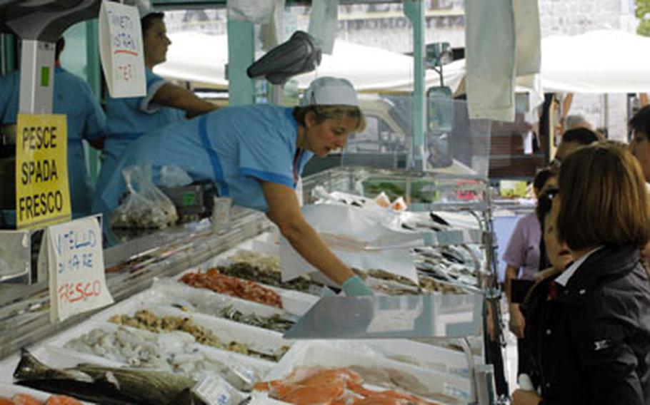 Fresh seafood is another popular item at many local markets. It’s sold from trailers that are stocked with seafood recently caught in the Adriatic Sea.