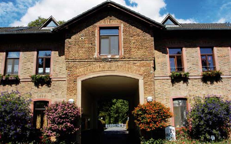 This is the main entrance to the Domäne Mechtildshausen complex. When the present managers leased the Domäne from the state in 1987, the site began to produce according to organic principles and in 1992, the Domäne was recognized as an organic farmer by the European community.