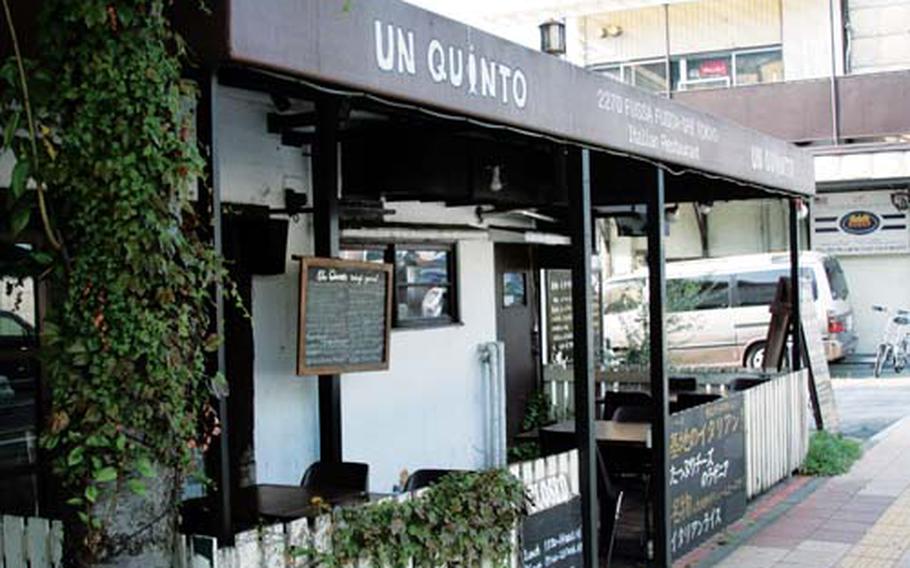 Un Quinto, just outside Yokota Air Base, offers hearty portions of Italian food at reasonable prices.