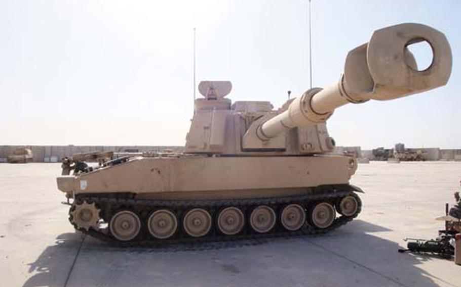 Task Force 1st Battalion, 77th Field Artillery Regiment brought its Paladin artillery pieces to Iraq, but rarely fired them.