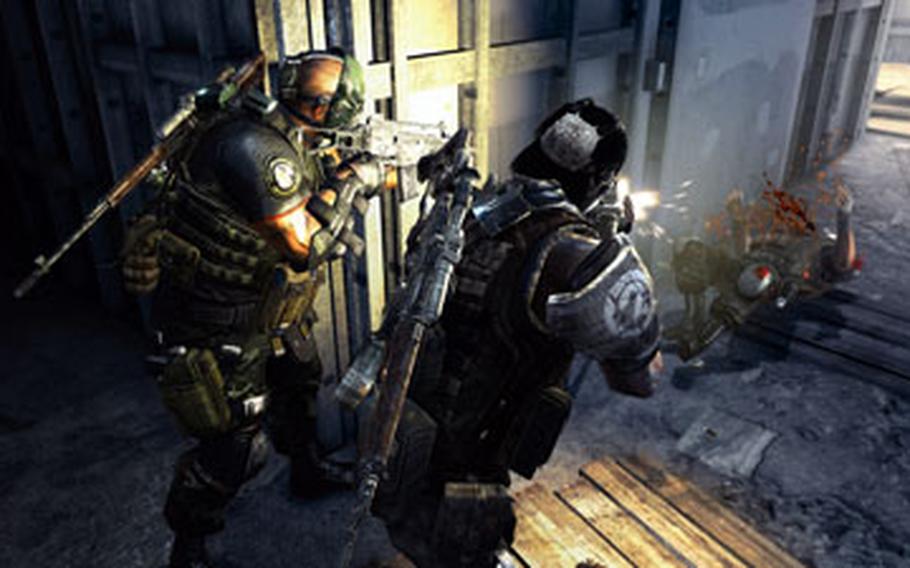 Rios and Salem take out a foe in “Army of Two: The 40th Day.”
