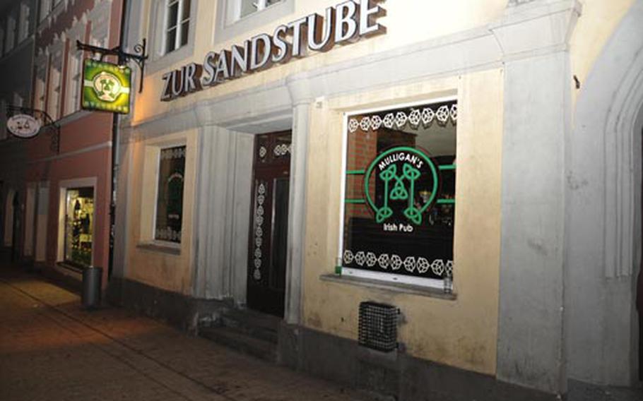 Mulligan’s Irish Pub is in the Sandstrasse entertainment area in the old part of downtown Bamberg, Germany. The place has been an Irish-style pub on and off for 20 years.