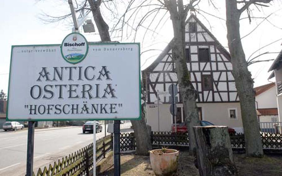 Specialties at the Italian restaurant Antica Osteria near Mehlingen, Germany, include homemade pasta and meat and fish dishes from the Verona region.