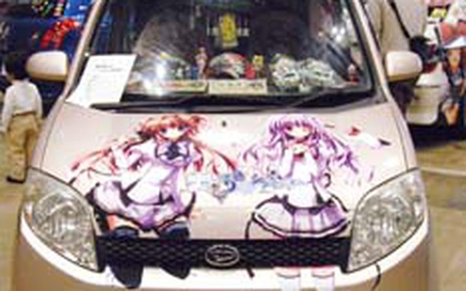 One of the cars on display at the anime car show at Makuhari Messe.