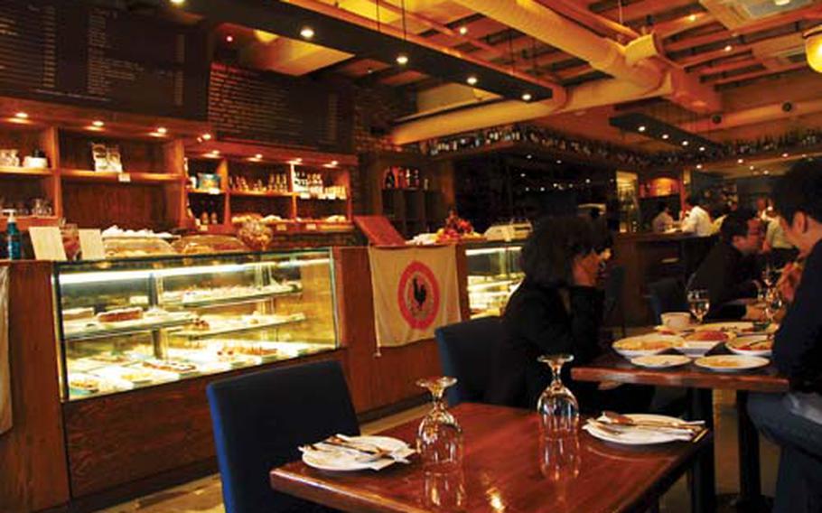 Customers sit inside La Bocca, an Italian restaurant in Itaewon, South Korea.