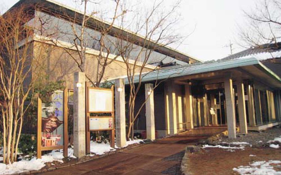 Golden light from the evening sun is cast on the Hokusai Museum in Obuse, Japan, where some of the works of the famous Japanese painter and block printer Hokusai are displayed.